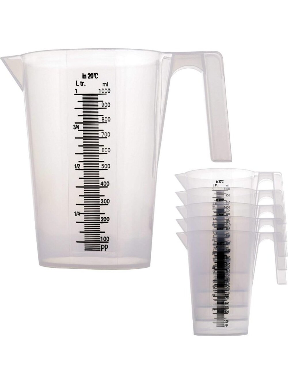 1 Liter Plastic Graduated Measuring Pitcher - Perfect for Mixing & Baking